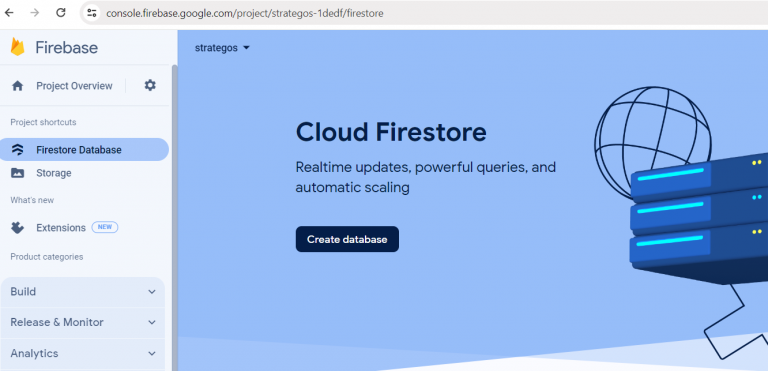 Crear proyecto y base de datos en firebase – ISAAC FIGUEROA